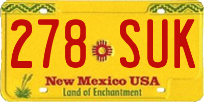NM license plate 278SUK