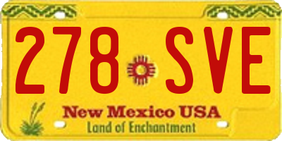 NM license plate 278SVE