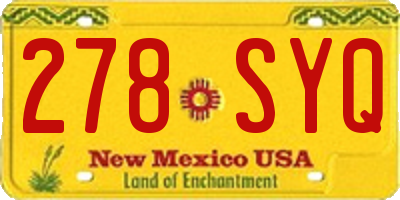 NM license plate 278SYQ