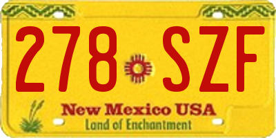 NM license plate 278SZF