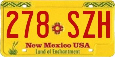 NM license plate 278SZH