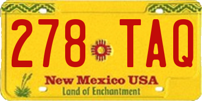 NM license plate 278TAQ