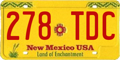 NM license plate 278TDC