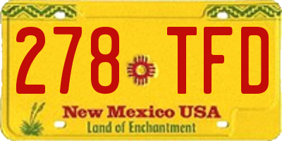 NM license plate 278TFD