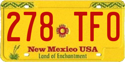 NM license plate 278TFO