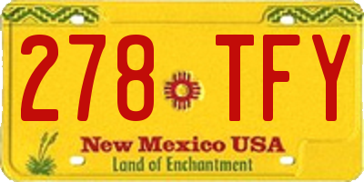 NM license plate 278TFY