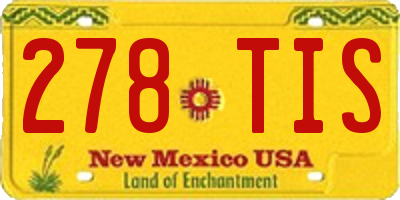 NM license plate 278TIS