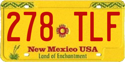 NM license plate 278TLF