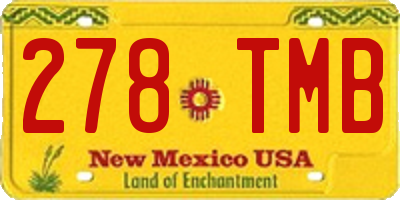 NM license plate 278TMB