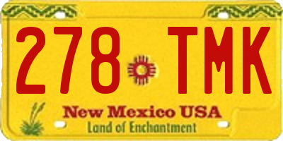NM license plate 278TMK