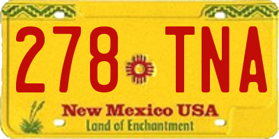 NM license plate 278TNA