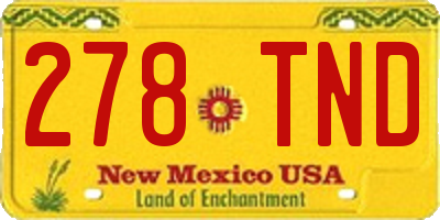 NM license plate 278TND
