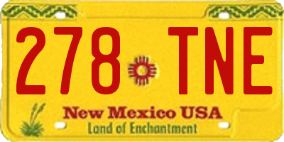 NM license plate 278TNE