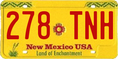 NM license plate 278TNH