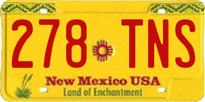 NM license plate 278TNS