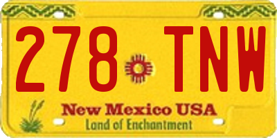 NM license plate 278TNW