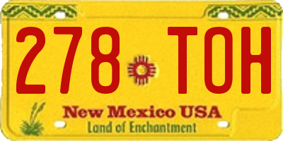 NM license plate 278TOH