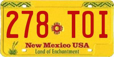 NM license plate 278TOI