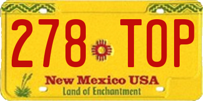 NM license plate 278TOP