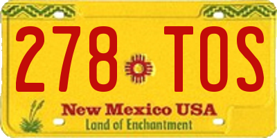 NM license plate 278TOS
