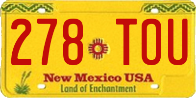 NM license plate 278TOU