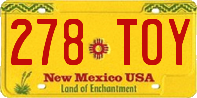 NM license plate 278TOY