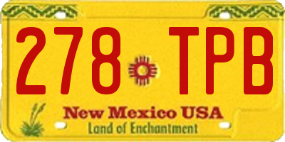 NM license plate 278TPB