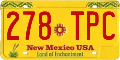 NM license plate 278TPC
