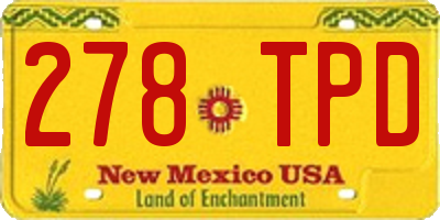 NM license plate 278TPD