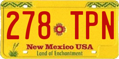 NM license plate 278TPN