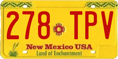 NM license plate 278TPV