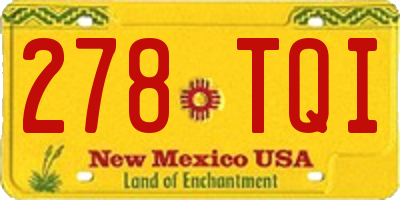 NM license plate 278TQI