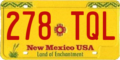 NM license plate 278TQL