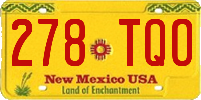 NM license plate 278TQO