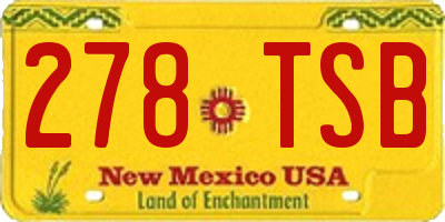 NM license plate 278TSB