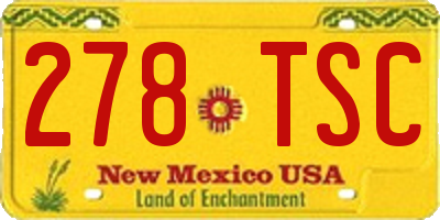 NM license plate 278TSC