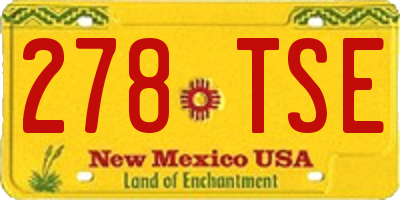NM license plate 278TSE