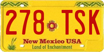 NM license plate 278TSK