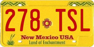 NM license plate 278TSL