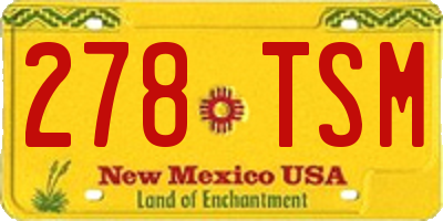 NM license plate 278TSM