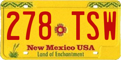NM license plate 278TSW