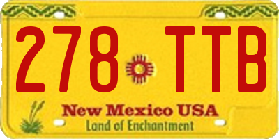 NM license plate 278TTB