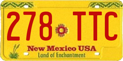NM license plate 278TTC