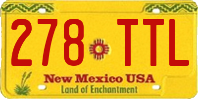 NM license plate 278TTL