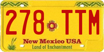 NM license plate 278TTM