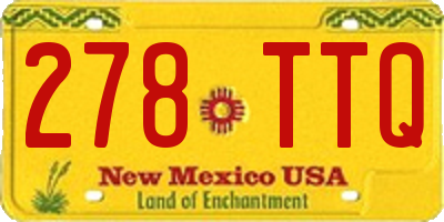 NM license plate 278TTQ
