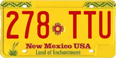 NM license plate 278TTU