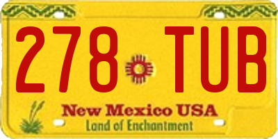 NM license plate 278TUB