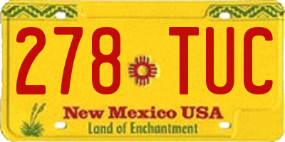 NM license plate 278TUC