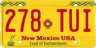 NM license plate 278TUI